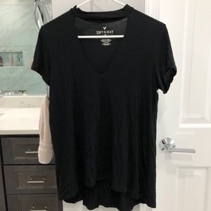 black front cutout tee